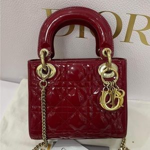 Mini Lady Dior - Cherry Red